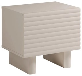 Zestaw 2 szafek nocnych 1-drzwiowych - MDF - Beżowy - LUDIMA