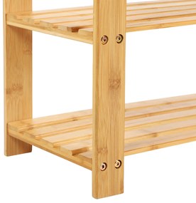 SongmicsHome Ławka bambusowa z miejscem na buty SANDY, 70x28x45cm, naturalne drewno