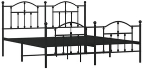 Czarne metalowe łóżko małżeńskie 180x200cm - Azos