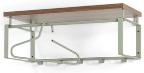 Brązowy/szarozielony metalowy wieszak ścienny z półką 70 cm Rex – Spinder Design