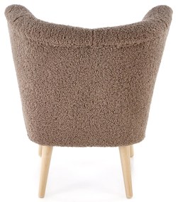 MOCCA fotel wypoczynkowy, c.brązowy SVEN TEDDY nowoczesny boho drewno