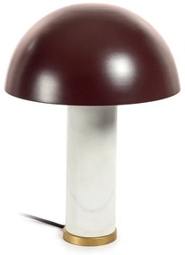 Biała/ciemnobrązowa marmurowa lampa stołowa z metalowym kloszem (wysokość 43 cm) Zorione – Kave Home