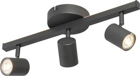 Reflektor sufitowy czarny GU10 50mm 3-źródła światła z podświetleniem - Back Up