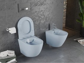 Mexen Lena miska wc Rimless z deską wolnoopadającą slim, duroplast, szara-niebieska mat - 30224069