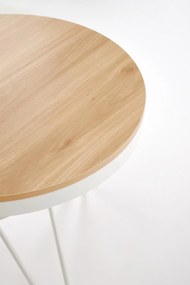 Ława okrągła MDF naturalny/biały 60/55 LEILA