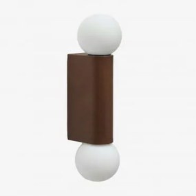 Kinkiet Ścienny Z 2 Kulami Szklanymi W Aluminium Irvine Brązowy Coffee - Sklum