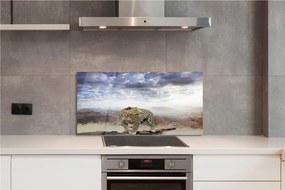 Panel szklany do Kuchni Pantera na tle Chmur