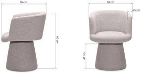 Obrotowy designerski fotel YATO, szaro-beżowy
