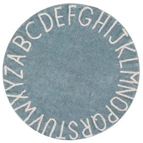 Dywan dziecięcy ROUND ABC Vintage Azul Natural 150x150 niebieski  LORENA CANALS