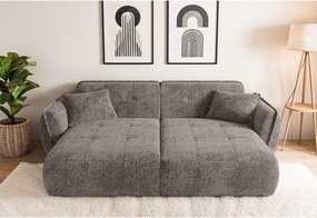 Szarobrązowa sofa z tkaniny szenilowej z szezlongiem 252 cm Nelia Big – Ropez