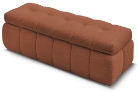 Ceglasta ławka z materiału bouclé Mont Blanc – Bobochic Paris