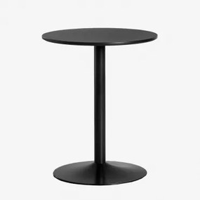 Okrągły Stół Jadalniany Z Mdf I Żelaza Yvetta Czarna & Ø60 Cm & Negro - Sklum