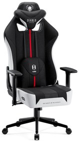 Materiałowy Fotel Diablo X-Player 2.0 Small: Biało-czarny