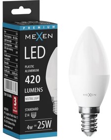 Mexen Nova żarówka LED E14, C37, 4W, Neutralna - 4000K, 420 lm - L102-E14-0440-01