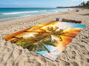 Ręcznik plażowy XX-large szybkoschnący SOLIVANA kolorowy 150 x 210 cm, 100% mikrofibra