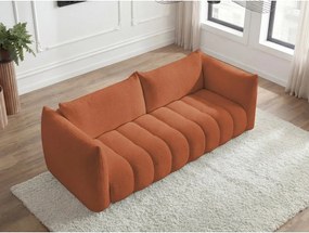 Pomarańczowa sofa z materiału bouclé 286 cm Azra – Bobochic Paris