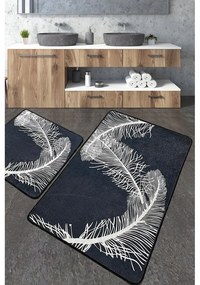 Antracytowe dywaniki łazienkowe zestaw 2 szt. 60x100 cm Alisan – Foutastic