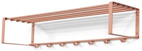 Łososiowy metalowy wieszak ścienny z półką 100 cm Rex – Spinder Design