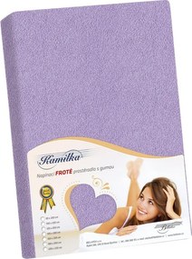 Prześcieradło frotte Kamilka jasny fioletowy, 90 x 200 cm