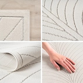Dywan uniwersalny Nova 3D Liść kremowy 80 cm x 150 cm