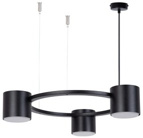 Kodo Sigma 3 czarna lampa wisząca pierścień - żyrandol do małych pomieszczeń