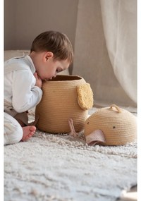 Żółty tekstylny dziecięcy kosz na zabawki ø 25x30 cm Charlie the Chicken – Lorena Canals