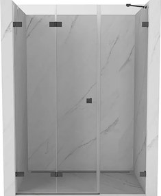 Mexen Lunar-F drzwi prysznicowe składane lewe 145 cm, transparent, gun gray szczotkowany - 836S-145-050-66-00-L
