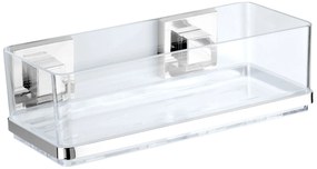 Prostokątna półka łazienkowa QUADRO z pojemnikiem, Vacuum-Loc, pod prysznic, WENKO
