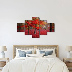 Obraz - Czerwony Las (125x70 cm)