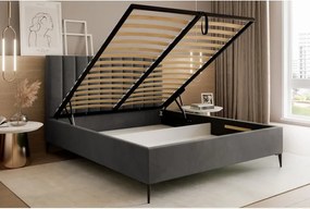 Łóżko Mona Slim III 140 Tkanina VELUTTO 18 stelaż metalowy