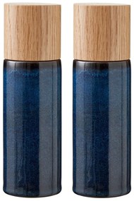 Ciemnoniebieski zestaw ceramicznych młynków do pieprzu i soli 2 szt. Gastro Blue – Bitz