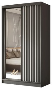 Szafa przesuwna - Lamel z lustrem 120 cm, szary mat