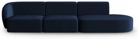 Niebieska aksamitna sofa lewostronna 311 cm Paolo – Milo Casa