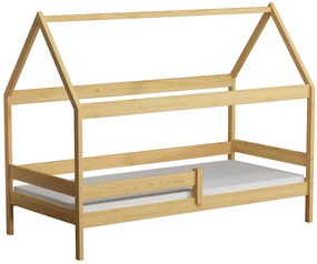 Łóżko dziecięce domek z materacem, sosna - Cubis 3X 190x90 cm