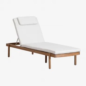 Zestaw 2 Leżaków Rozkładanych Z Drewna Akacjowego Z Poduszką Aderyn Akacja Brąz - Sklum