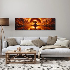 Obraz – Drzewo w krwawym słońcu (170x50 cm)
