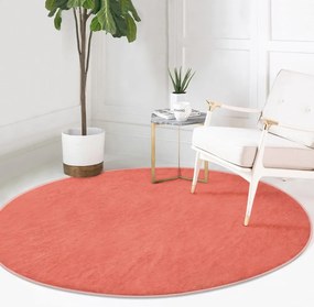 Jasnoczerwony okrągły dywan odpowiedni do prania i robotów sprzątających ø 100 cm Comfort – Mila Home