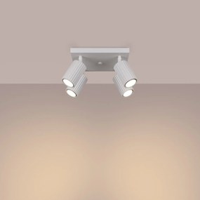 Plafon czteropunktowy KARBON 4 biały kwadratowy SOLLUX  LIGHTING