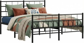 Czarne dwuosobowe metalowe łóżko 120x200 S5-E40