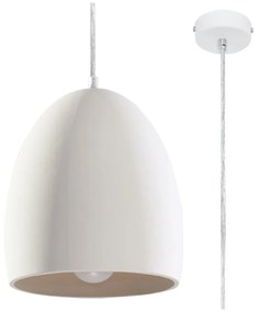 Biała lampa wisząca z ceramicznym kloszem ø 30 cm Fonsie – Nice Lamps