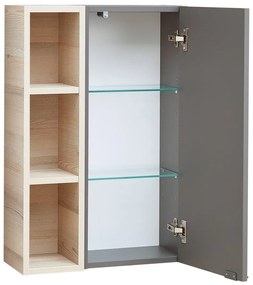 Szaro-naturalna wisząca szafka łazienkowa w dekorze sosny 70x45 cm Quickset 394 – Pelipal