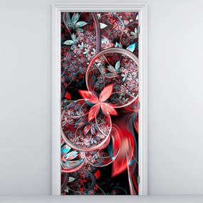 Fototapeta na drzwi - Abstrakcja egzotycznych kwiatów (95x205cm)