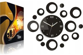 Zegar na ścianę nowoczesny naklejany ozdobne elementy cichy mechanizm loft