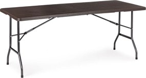 Składany stół cateringowy imitacja drewna Party 180 cm, brązowy
