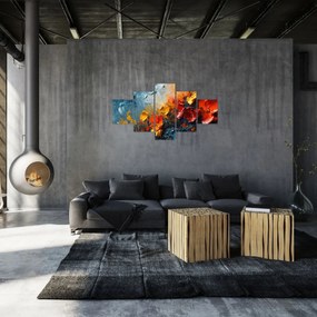 Obraz - Abstrakcyjny obraz kwiatów III. (125x70 cm)