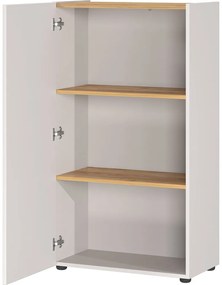 Biały regał w dekorze dębu 61x110x34 cm Adrano – Germania
