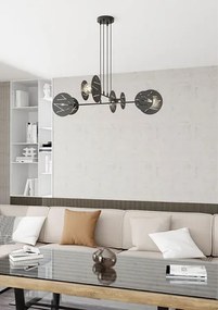 Czarna wisząca lampa w stylu industrialnym - D152 Larkso 5X