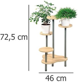 Stojak na kwiaty doniczkowe, kwietnik z 4 półkami