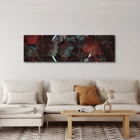 Obraz - Neonowe koło między palmami (170x50 cm)