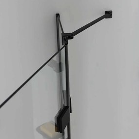 Nowoczesna czarna kabina prysznicowa łazienkowa "Lions" bez profili z 2 drzwiami szklanymi magnetycznymi 70x70 190h